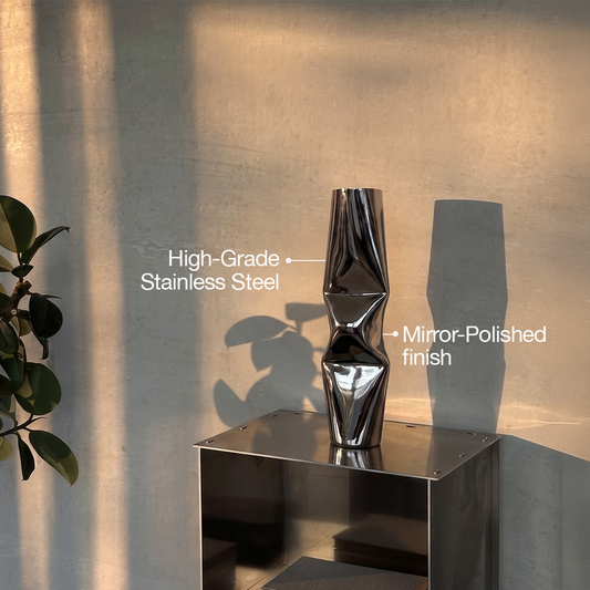 Chrome Dented Vase - Large