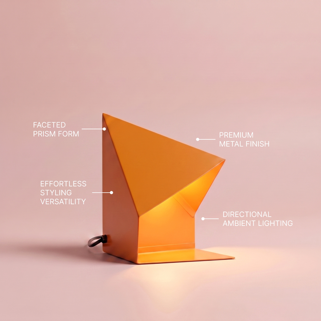 Fold Prism Table Lamp - Tangerine